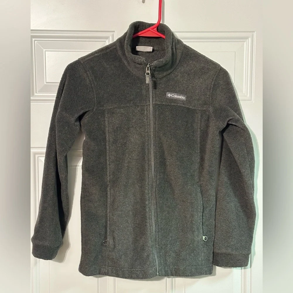 Columbia Steens Mountain Fleece Jacket Boys M 10-12 Full Zip Gray